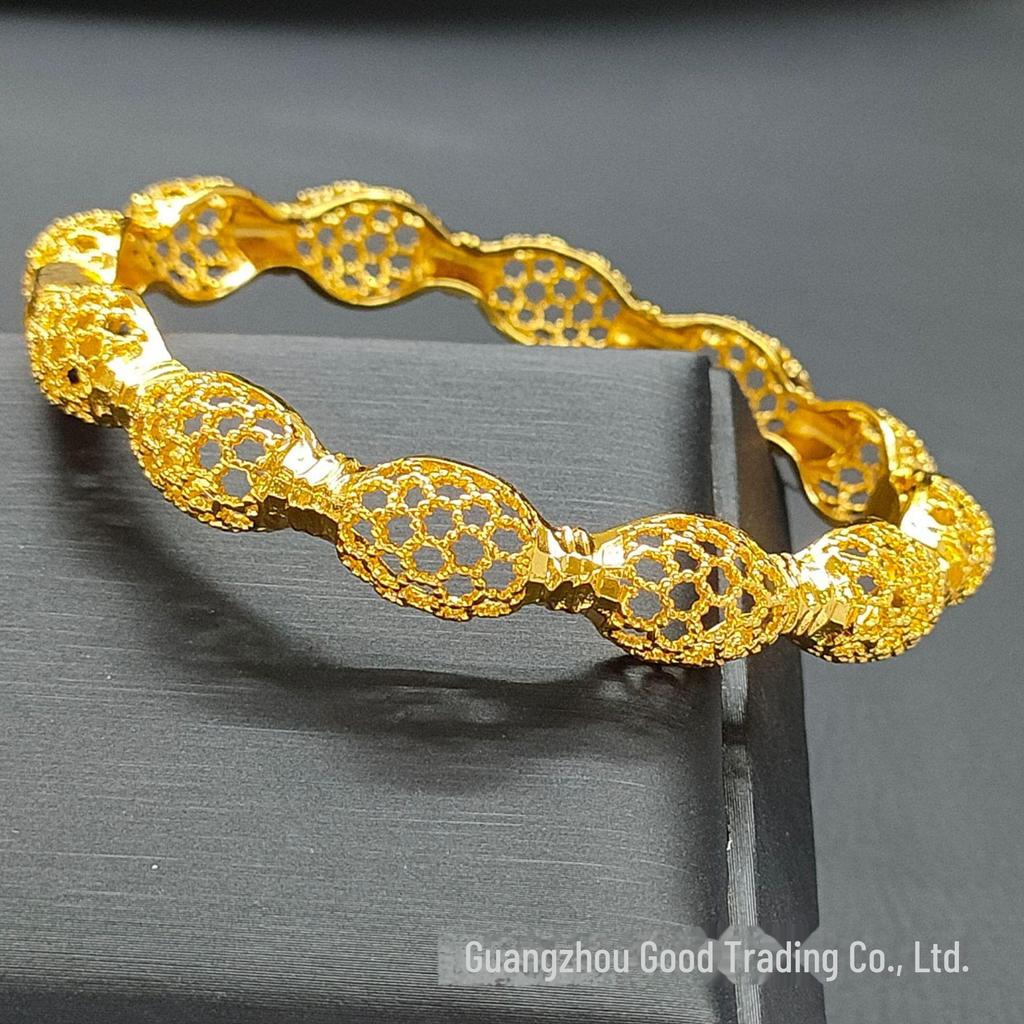 24K Gold-Plated Bollywood Bride Bracelet: Women's Bridal Jewelry