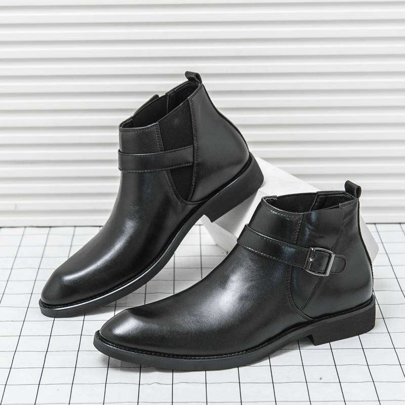 Moda Moda Męskie Buty Wysokie Nowy Design Śniegowce Kostki Antypoślizgowe Męskie Buty Chelsea Proste Męskie Biznesowe Botas Buty do Chodzenia Casual
