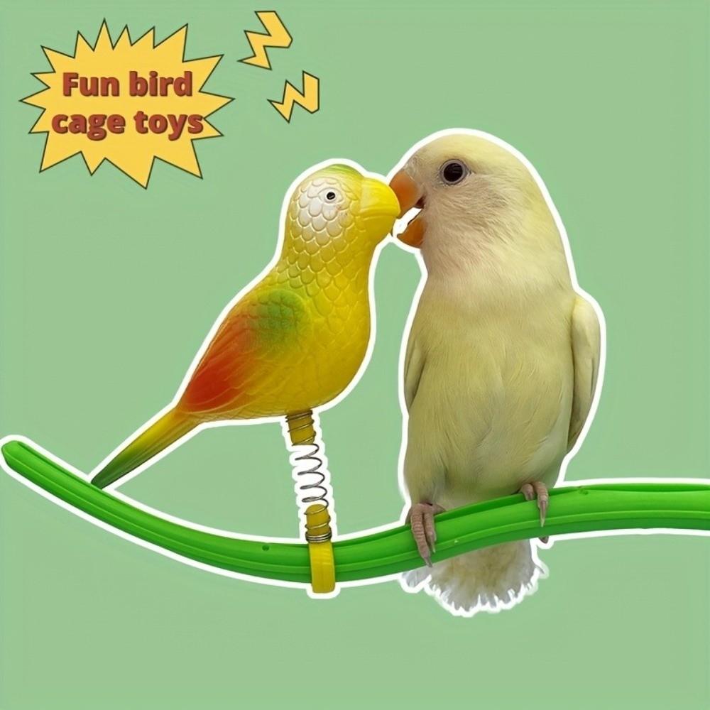 Plastic Swing Perch Toy Simulation Bird Parrot Play Rack Bird Cage Toy  for Bird Cage Aviary