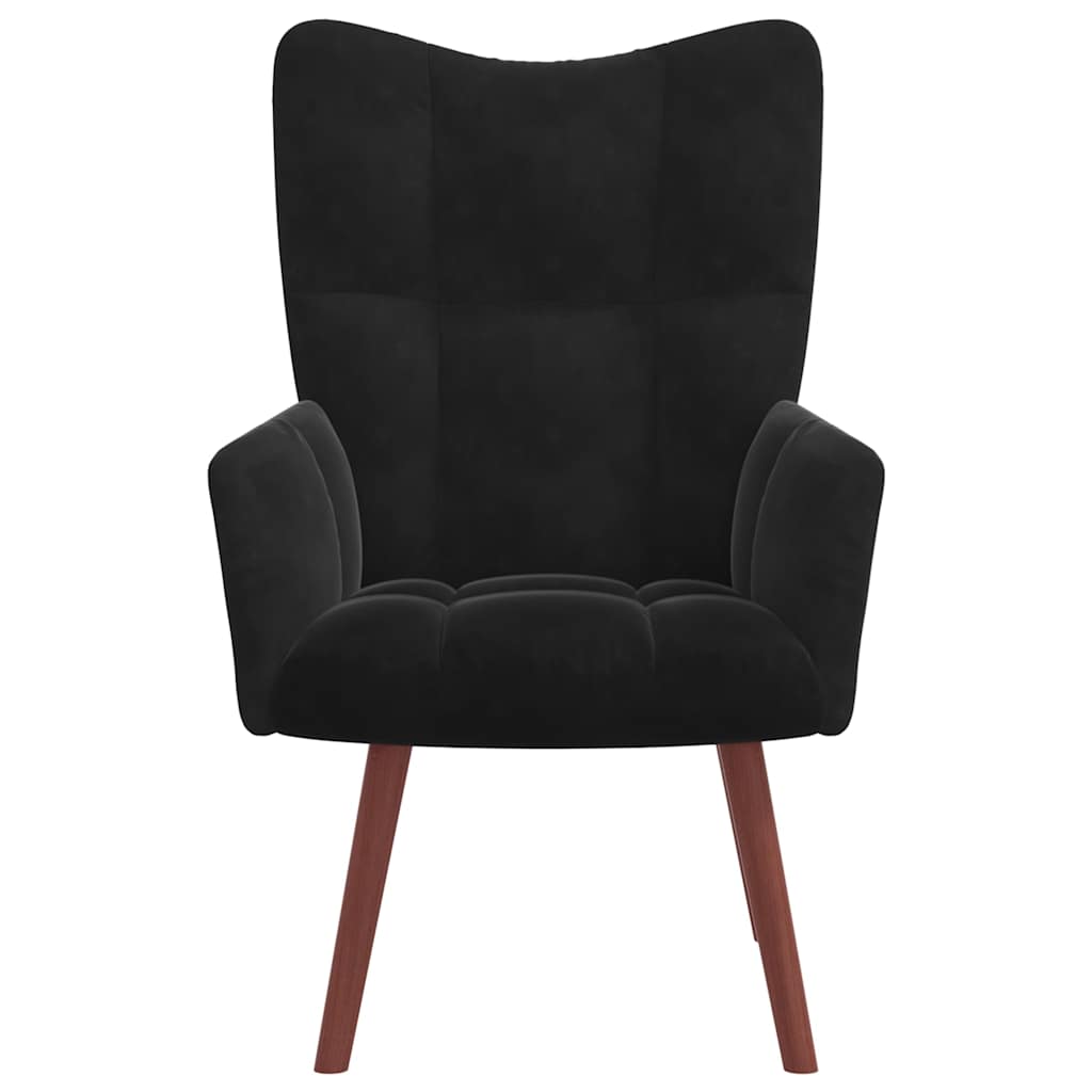 Vidaxl Armchair, Black, Upholstered In Velvet