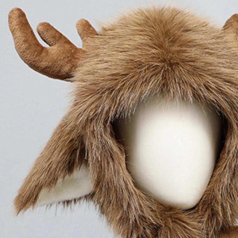 Soft Plush Hat Lightweight Warm Winter Hat Windproof Novelty Antler Ears Hat