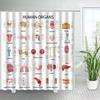 Vintage Old Newspaper Shower Curtains France Paris Tower Periodic Table Bath Curtain Retro Fabric Print Home Bathroom Decor Sets