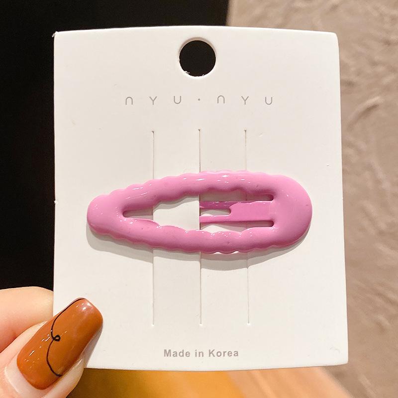 Colorful Teardrop Oval Hair Clips for Women - Stylish Side Bangs & Wavy Hair Accessories