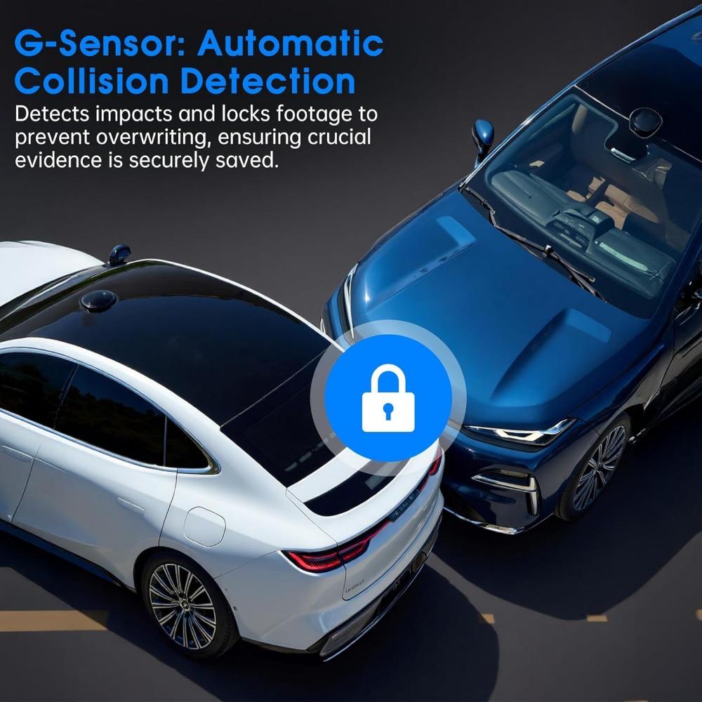 Dash Cam Front and Rear, 2.5K /1080P QHD Dual Dash Camera for Cars, Super Night Vision Dashcam, Loop Recording, 3.39” IPS, 64GB