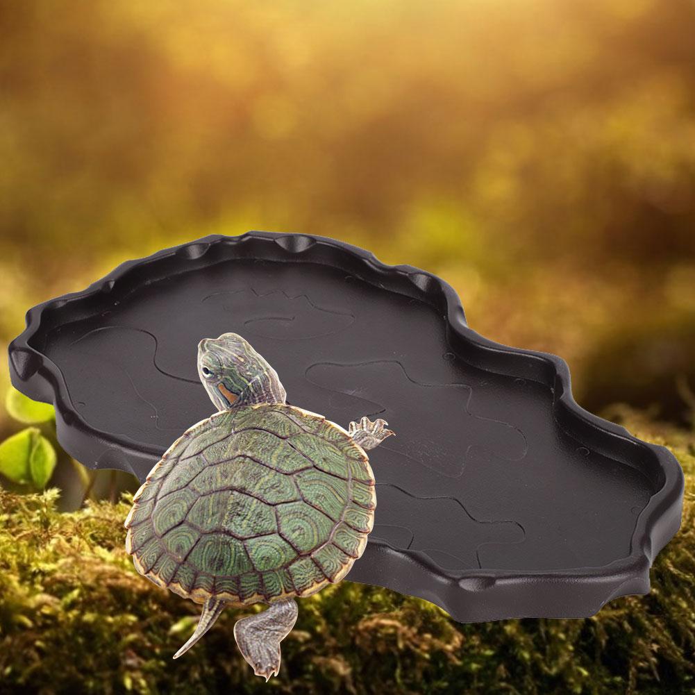 NW‑29 Plastic Reptiles Feeder Basin Snake Frogs Drinking Feeding Dish Landscape DecorationsDeep Coffee Color