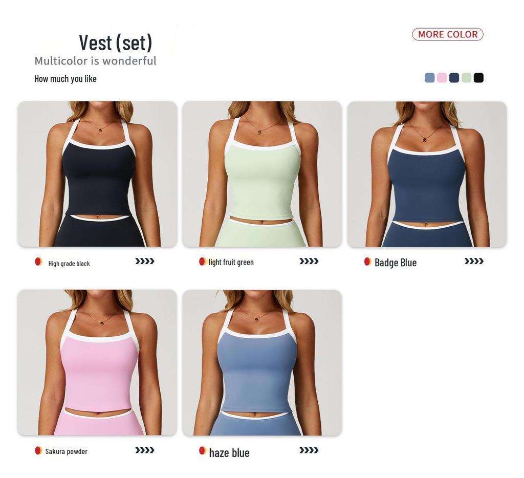 Women's Cross-Strap Yoga Set: Bare-feel, Contrasting Colors, Beautiful Back, Tight Fit for Running, Sports, Fitness 2027