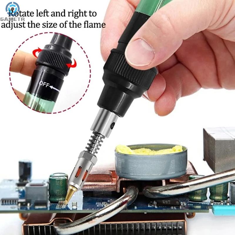 Portable Soldering Iron Kit 1300 Celsius Welding Pen Burner Blow Torch Gas Soldering Iron Cordless Butane Tip Tool