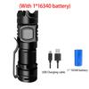 High Quality 20W LED Flashlight USB Charging Fixed Focus Super Bright Torch Waterproof Outdoor Aluminum Alloy Tactical Flashligh