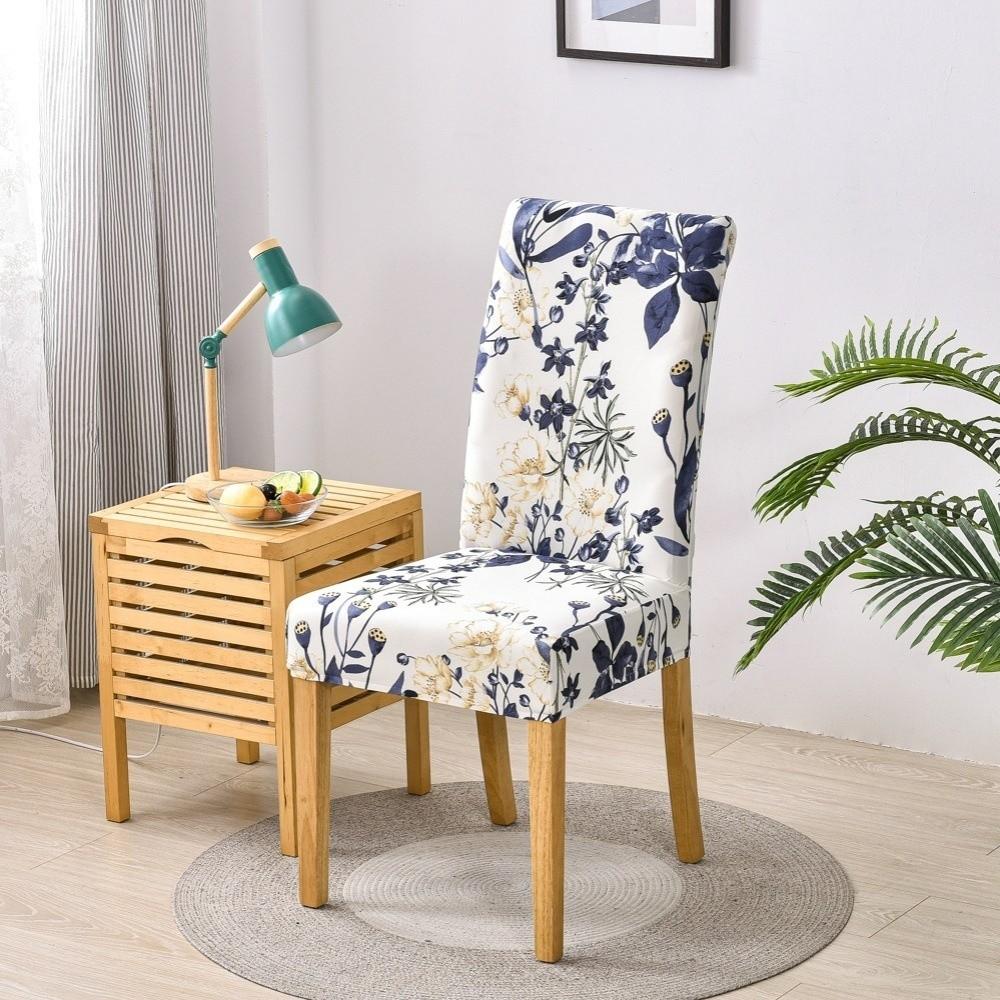 Printed Chair Slipcover Removable Stretch Seat Cover Retro Chair Cover  Restaurant Use