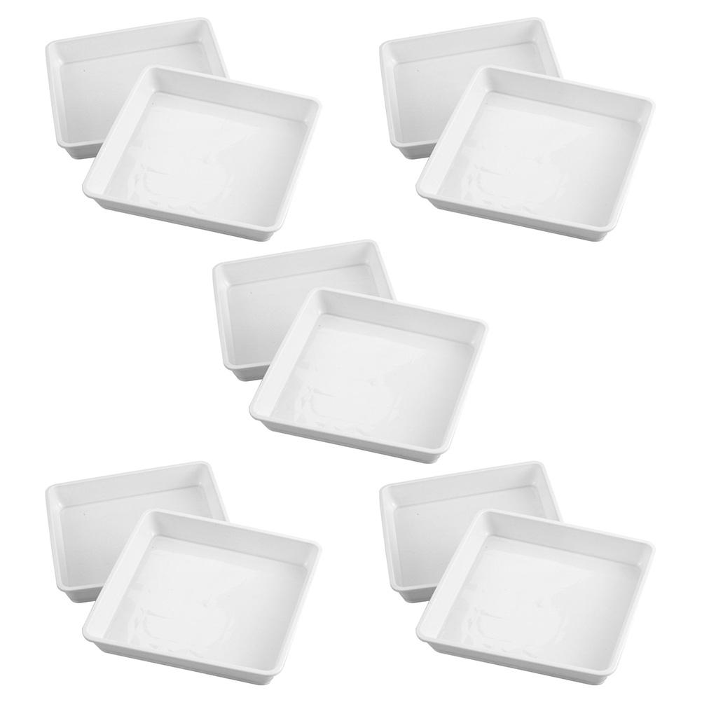 10 Pcs Square Plastic Plant Saucer Durable Planter Tray Flower Pot Drainage Tray Water Catcher Plate Plants Trays Garden Water