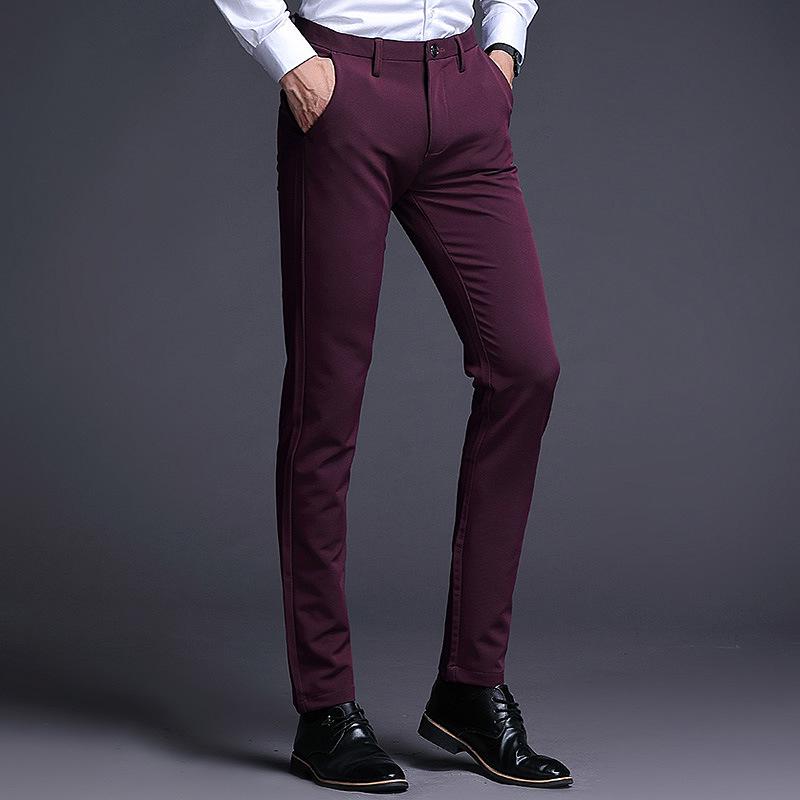 Pantalones casuales para hombre estiramiento negocios pequeños pantalones  rectos para hombres Moda juvenil Slim pantalones para hombres comprar a  buen precio — entrega gratuita, reseñas reales con fotos — Joom