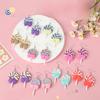 Colorful Bow Lollipop Dangle Earrings Resin Candy Color Lollipop Earrings Fashion Jewelry Summer Vacation Girls Sweet Earrings