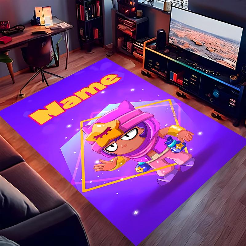 Custom Personalization Brawl Stars Print Area Rug - Soft, Washable Non-Slip Indoor Mat,Living Room,Home&Office Decorative Rug