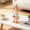 Polyester Goose Outfit 7 Inch Desk Outfits, 4 Pcs Knitted Sweater Hat Scarf Tabletop Clothes Crossbody Bag Winter Holiday Accessory for Office, Shelf,
