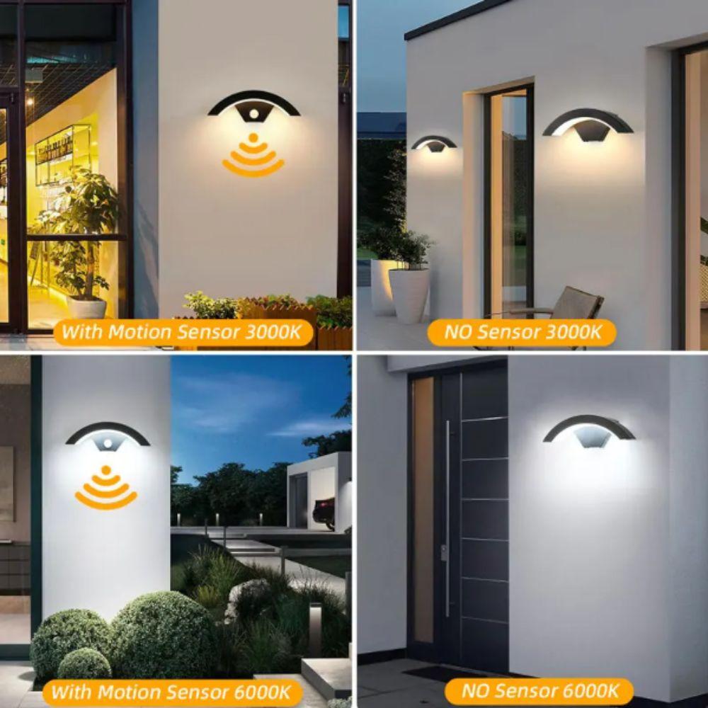 Modern Design LED Wall Lamp Waterproof Induction Waterproof Wall Light LED Motion Sensor Human Body Sensing Light Balcony