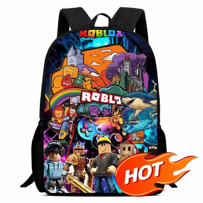 Roblox Printed Kids Backpack School Lightweight Ergonomic Dual-Shoulder Bag Boys Girls Grade 1-2 Students