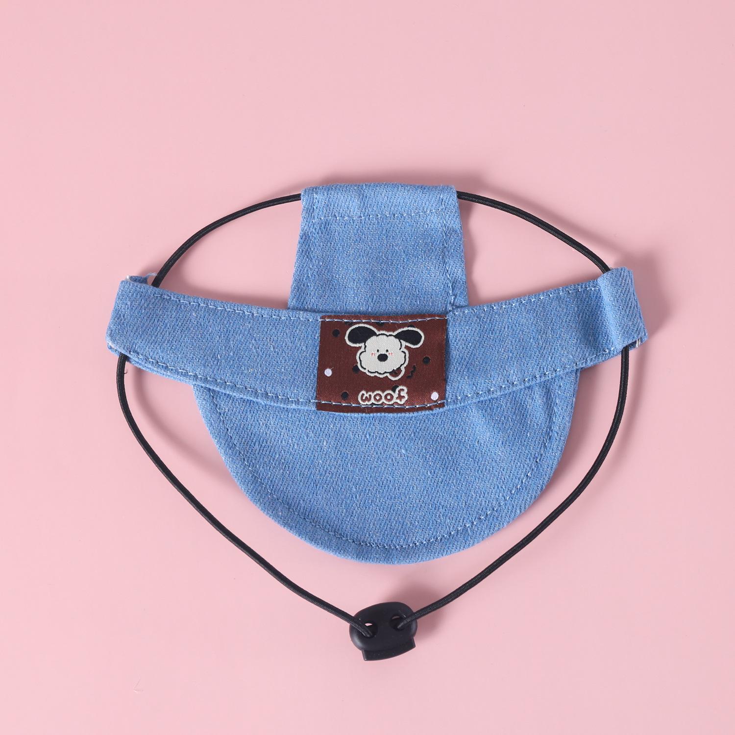 

Pet Outdoor Denim Sun Hat Cat Small Medium Large Dog Baseball Cap Embroidered Cartoon Cute Shiba Inu Headwear Hat M(0-15KG)