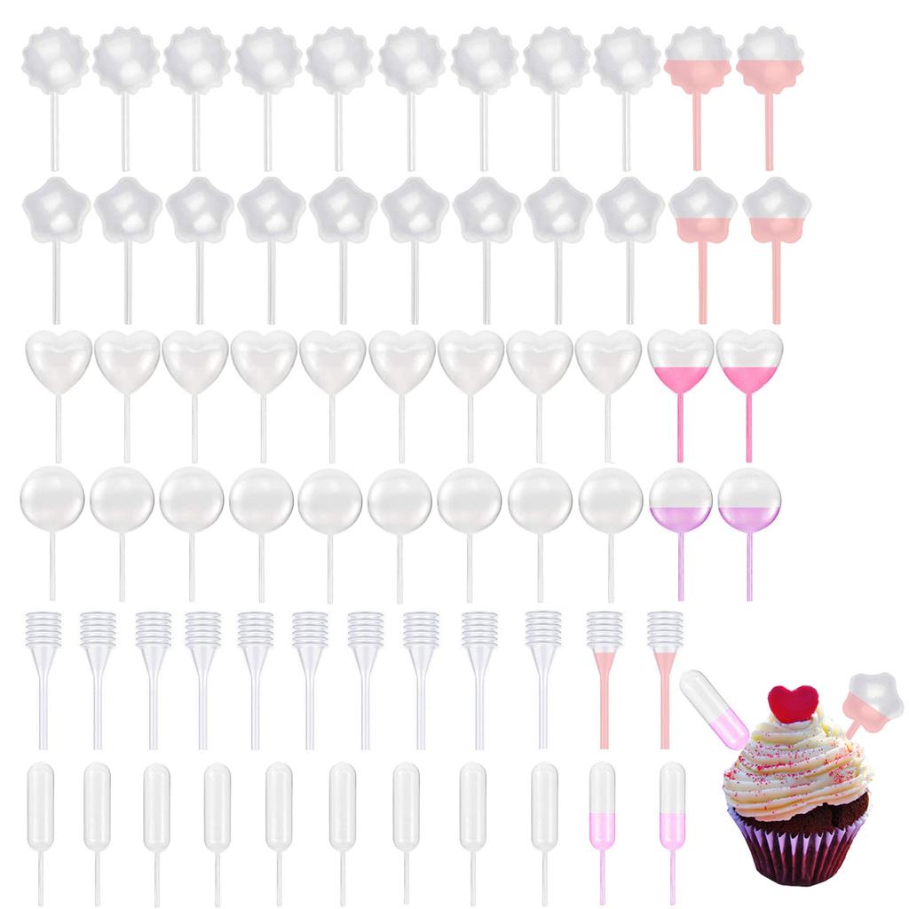 50/100 Stück Plastikpipetten 4 ml Cupcake-Pipetten Transfer Squeeze Tropfer Geeignet für Schokoladen-Cupcakes Erdbeeren Eis