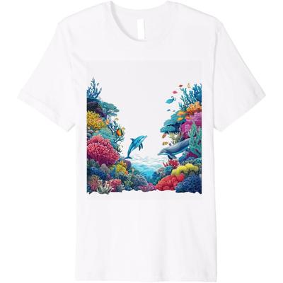 Colorful Coral Reef Underwater World Premium T-Shirt
