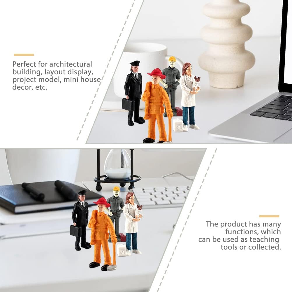 Mini People Figurines Dollhouse Miniature Figures Plastic People Simulated People Figurines Sand Table Figurines Mini Character Models 1set Officer