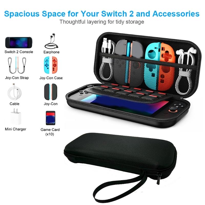 Travel Friendly Waterproof Portable Protective Pouch Shockproof Cover Storage Case Large Capacity for NS2 Gaming Console