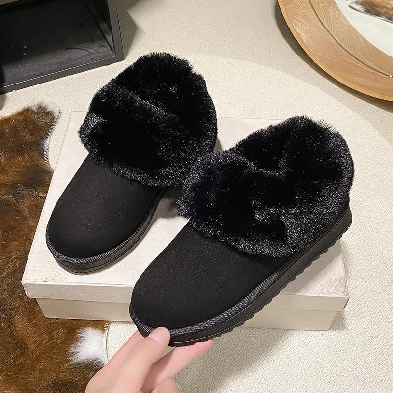 Plus-size Winter New Platform Cotton Shoes, Flat Low-heeled Snow Boots, and Round-toed Women's Cotton Shoes
