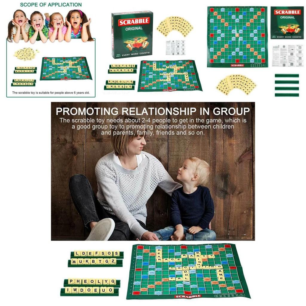 Unterhaltsames und fesselndes Scrabble-Brettspiel für Kinder und Erwachsene zur Erweiterung des Wortschatzes
