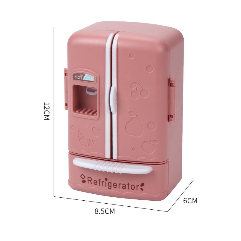 

Мини двухдверный холодильник Игрушка для кукольного домика 1:12 Кухонный макетный орнамент красный