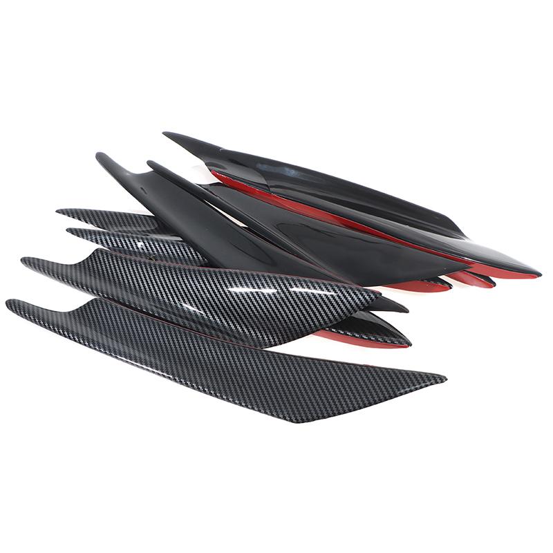 4pcs/set Universal Front Bumper Lip Decoration Diffuser Splitter Fins Body Spoiler Canards Anti-collision Belt Car Tuning Canard