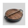 Wutuo Cast Iron Double-Handle Frying Pan with Glass Lid