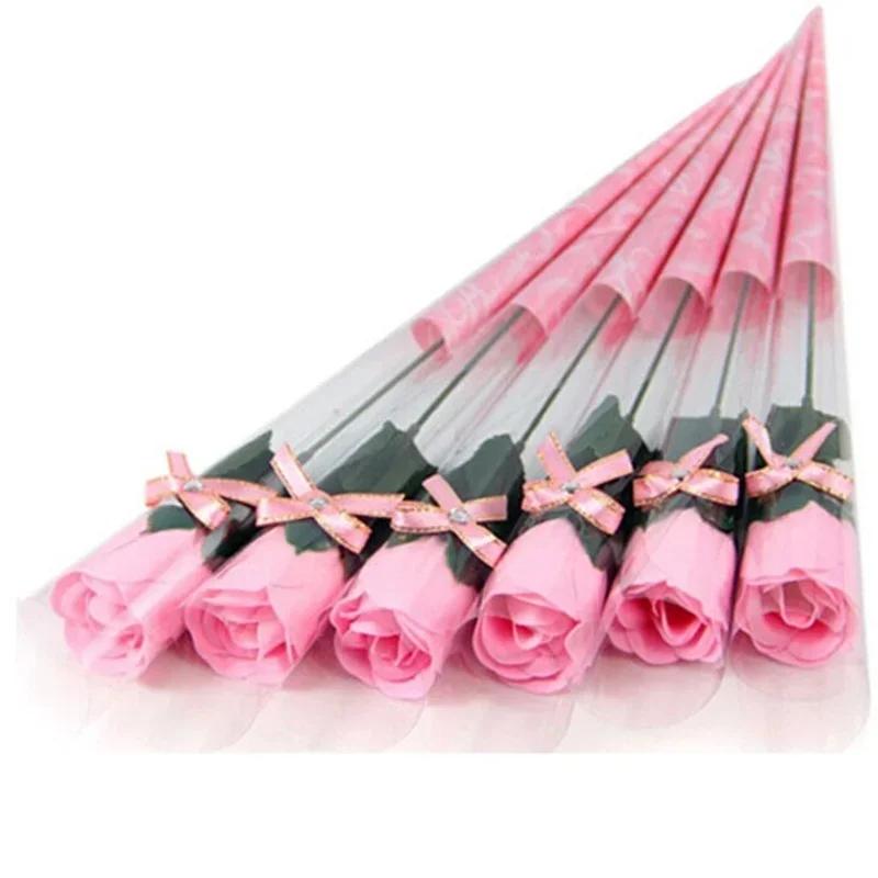 5PCS Rose Bath Body Flower Floral Soap Scented Rose Flower Essential Wedding Valentine'S Day Gift Holding Flowers