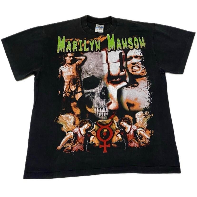 Vintage Marilyn Manson AOP XL 90s Angel DEVIL RARE Single Stitch T-Shirt REPRINT Unisex T-Shirt XL