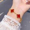 15MM Four-leaf Clover Five Flowers Bracelet Women 18K High-grade Fashion Does Not Lose Color Bracelet