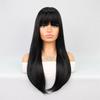 Premium Synthetic Long Straight Wigs for Women Natural Hair Styles Casual Wig with Bangs Blend Brown Wig with Highlights Blonde