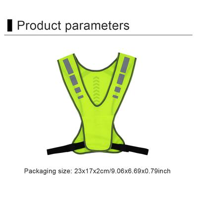 High Visibility Running Vest Breathable Fluorescent Mesh Vest Adjustable Security Reflective Vest for Outdoor Night Riding
