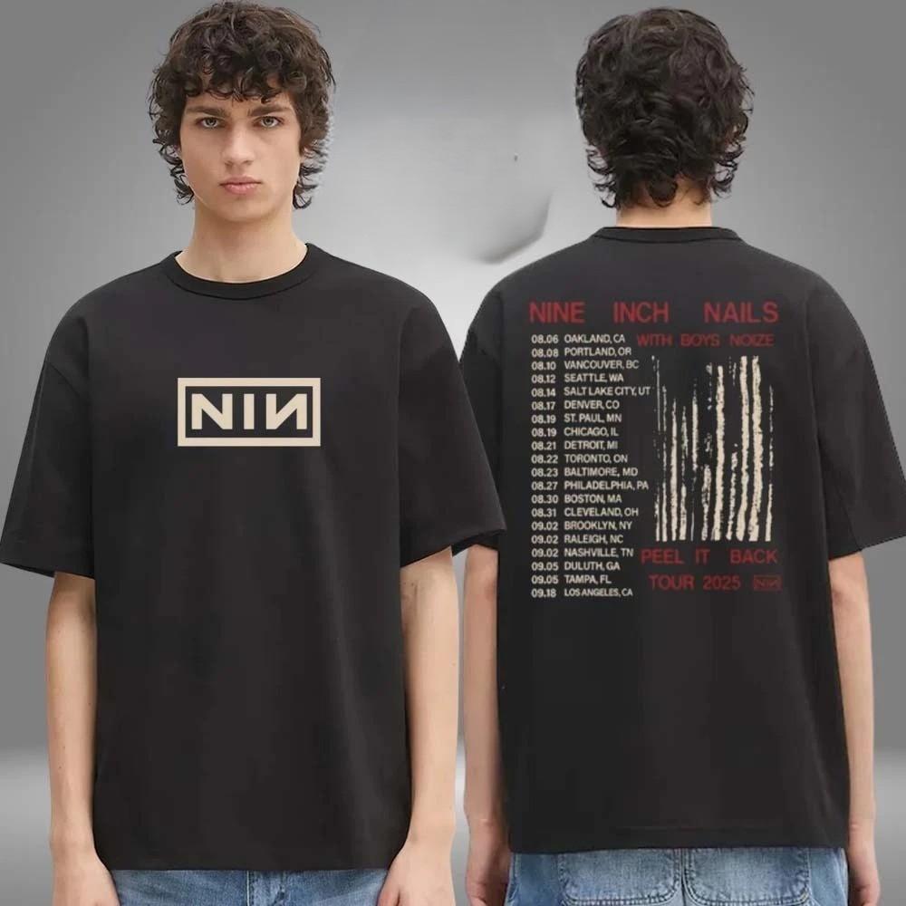 ГОРЯЧИЙ!! Футболка NiN band С BOY NOIZE TOUR 2025 РЕПРИНТ Унисекс Футболка XXL