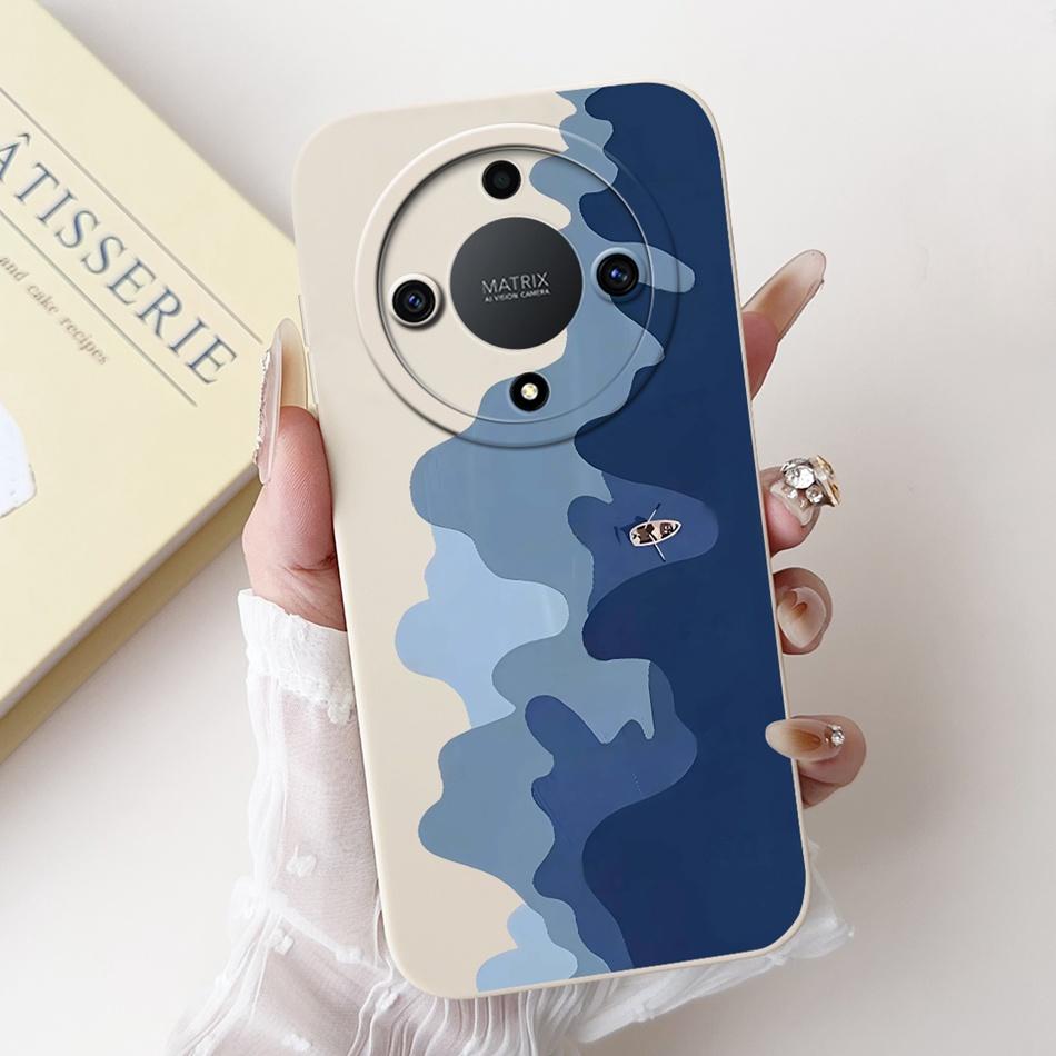 For Honor X9a 5G New Fashion Dusk Beach Painting Case For HonorX9a X 9A 5G RMO-NX1 Lens Protective Soft Silicone Phone Cases