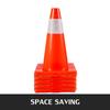 12Pack 18\" Traffic Cones, Safety Road Parking Cones PVC Base, Orange Traffic Cone with Reflective Collars, Hazard Construction Cones for Home Traffic