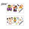 Creative Gifts for Halloween Static Window Clings, Cartoon Ghost Pumpkin Witch Monsters Decals, Waterproof Decorative Decals Store Windows