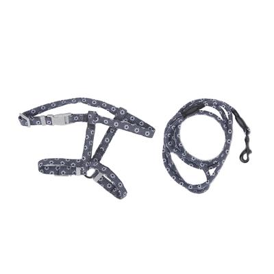 JapaneseStyle Cat Adjustable Harness Leash Set Chest Back Traction Cat Walking Rope(Dark Gray
