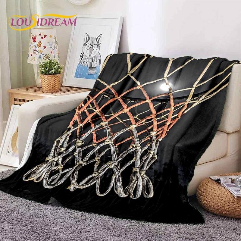 Lastest Basketball Court Frame Soft Blankets,Keep Warm Throw Blanket Comfortable Blanket for Picnic Beds Sofa Home Bedroom gift