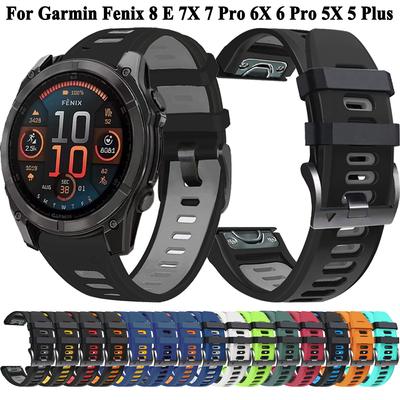 Силиконовый браслет для Garmin Fenix E 8 47 мм 51 мм 7 7X Solar 6 6X 5 браслет для Garmin Enduro 3 QuickFit 26 мм 22 мм ремешок для часов