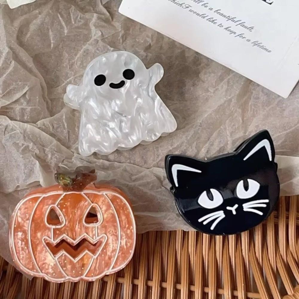 Funny Halloween Shark Clip Ghost Acetic Acid Hair Claw Creative Pumpkin Hair Clip  Cosplay