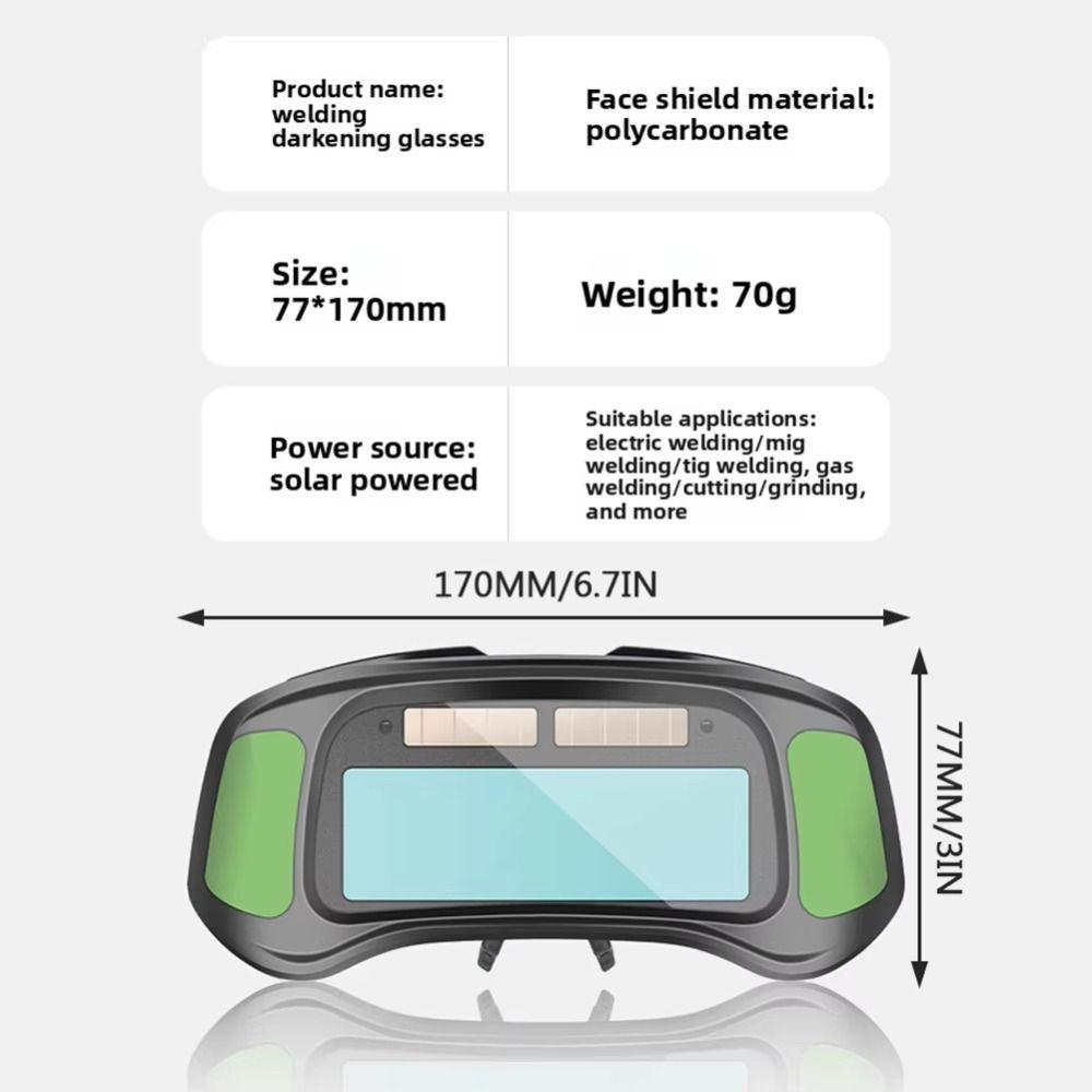Headworn Automatic Dimming Welding Glasses Anti-glare Dimming Soldering Glasses Eye Protection Solar power Solder Lenses Welder