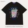 Blue~Heavyweight Pure Cotton Short-Sleeved T-Shirt for Women, New Loose-Fitting American-Style Half-Sleeved Top, Summer T-Shirt for Plus-Size Women