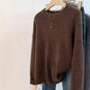European Style Shiny Silk & Cashmere Sweater - Wool, Thickened for Winter, Sheep Festive Design, Women's Fashion.
