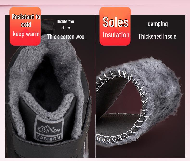 Zulijian Women's Winter Velvet Warm Walking Shoes for Middle-aged & Elderly