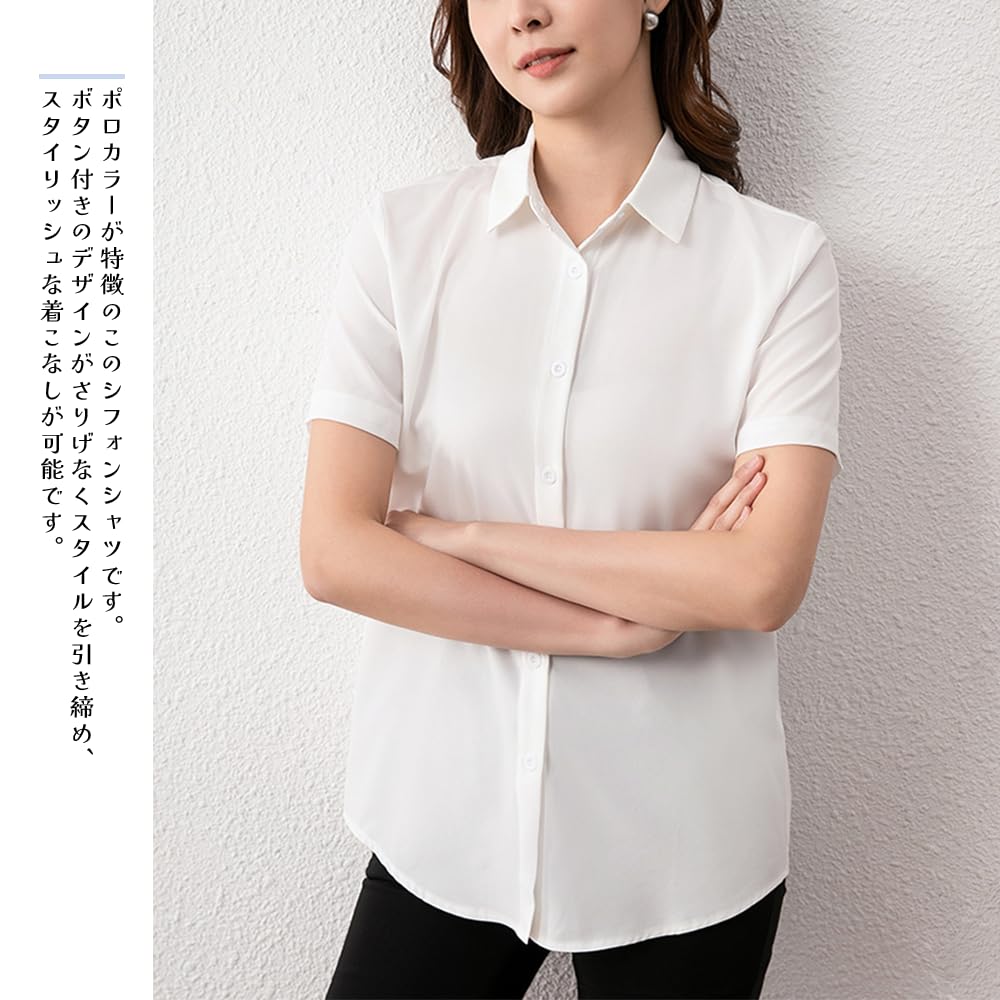 Shirts for Short Loose Highly for Fall [SPRING SEAON] Women, Blouses, Sleeves, Chiffon, Fit, Thin, Slimming, Breathable, Tops, Casual, Simple, Work,