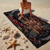Totenkopf Gotischer Ziegenkopf Strandtuch, Super Weiche Mikrofaser, Geschenk für Sie/Ihn, Geburtstag, für Pool, Strand, Reisen, Heimdekoration Fan Geschenke