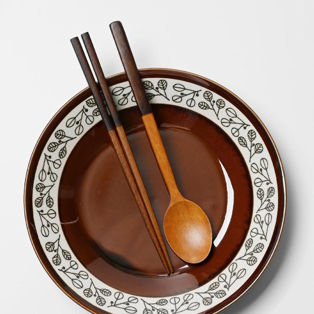 Romwood solid wood two-tone brown spoon set